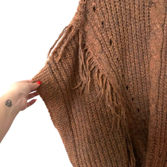 ANTHROPOLOGIE Marled Fringe‎ Oversized Poncho One Size - Picture 4 of 7